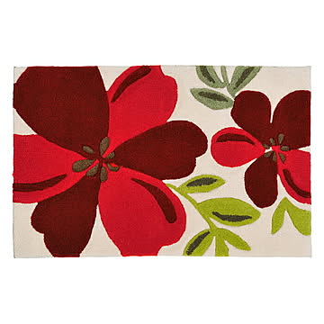 萩原 アベル 洗える玄関マット 花柄 約50×80cm