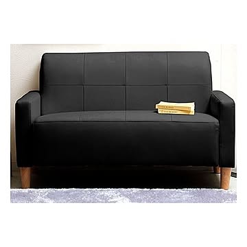 コンパクトソファー/ローソファー 【2人掛け】 約113×62×68cm 肘付き 脚付き 『MINI』 組立品 〔リビング〕