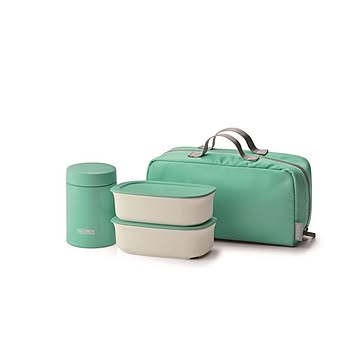 THERMOS（サーモス） 真空断熱スープランチセット スープジャー200ml・容器300ml×2 ミント JEA-800