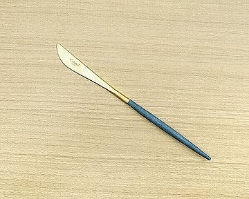 クチポール ゴア ブルーマットゴールド デザートナイフ Cutipol GOA