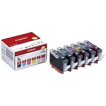 Canon キヤノン インクカートリッジ 純正 BCI7E/6MP 6色パック(ブラック・シアン・マゼンタ・イエロー・フォトシアン・フォトマゼンタ)