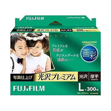 （まとめ）富士フイルム 画彩 写真仕上げ光沢プレミアム 厚手 L判 WPL300PRM 1箱(300枚) 【×3セット】
