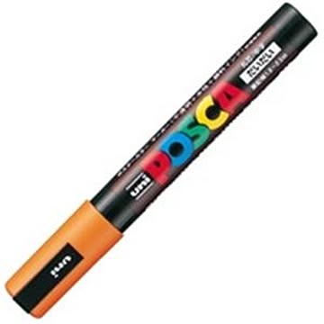 (業務用20セット)三菱鉛筆 ポスカ/ＰＯＰ用マーカー 中字/橙 水性インク PC-5M.4