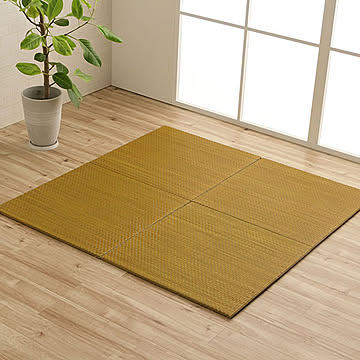 イケヒコ・コーポレーション プチカラー畳 4P 60×60×1.2cm イエロー