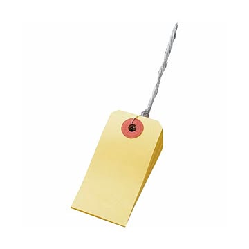(まとめ) TANOSEE カラー荷札 6号 30×60mm 黄 1パック（200枚）  【×10セット】