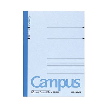 (まとめ) コクヨ キャンパスノート(カラー表紙) セミB5 A罫 30枚 青 ノ-3CAN-B 1冊  【×100セット】