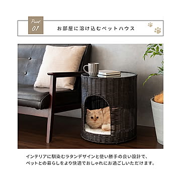 Atena（アテナ）猫ちぐらサイドテーブル m13419