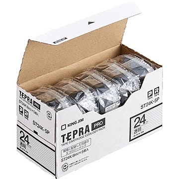 テプラ PROテープカートリッジ 透明ラベル 24mm （黒文字） 5個入エコパック
