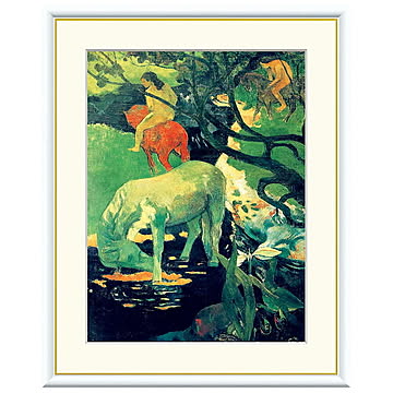 額絵 白い馬 ポール・ゴーギャン 42x34cm 三幸