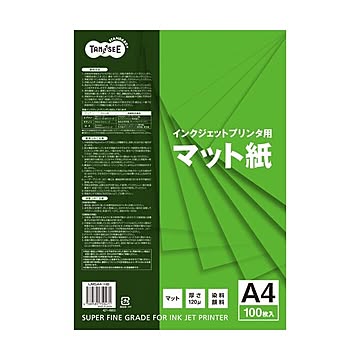 （まとめ）TANOSEE インクジェットプリンタ用マット紙 A4 1冊(100枚) 【×10セット】