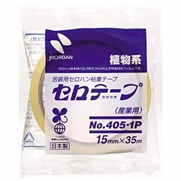 (まとめ) ニチバン 産業用セロテープ 大巻 15mm×35m 4051P-15 1巻 【×60セット】