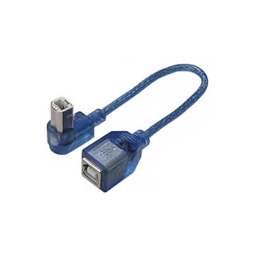 (まとめ)変換名人 USB BtypeL型ケーブル延長20(下L) USBB-CA20DL×10セット