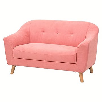 エメル 2人掛けソファ ピンク