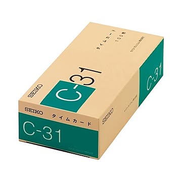 (まとめ) セイコープレシジョン セイコー用タイムカード 月末締 日付印字あり C-31カ-ド 1パック(100枚) 【×5セット】