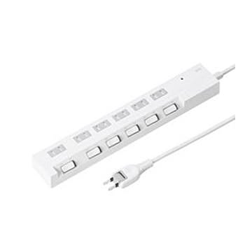 (まとめ)サンワサプライ 節電エコタップ(2P、6個口、3m) TAP-S17-3【×2セット】