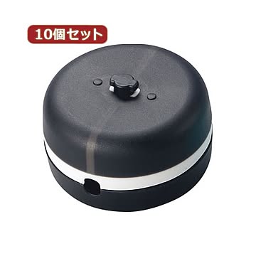 YAZAWA 10個セット連結可能くるくるコード巻き大 クリアブラック KCM6CKX10
