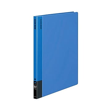 コクヨ クリヤーブック固定式A4タテ 20ポケット 背幅18mm 青 ラ-560B 1セット20冊