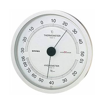 (まとめ)EMPEX 温度・湿度計 スーパーEX高品質 温度・湿度計 壁掛用 EX-2747 シャインシルバー×2セット