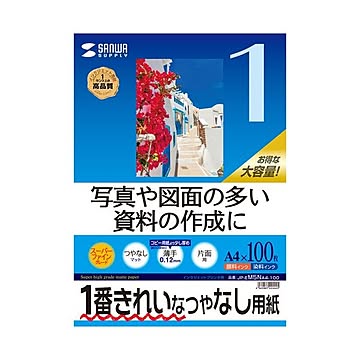 (まとめ)サンワサプライ インクジェット用スーパーファイン用紙A4サイズ100枚入り JP-EM5NA4-100×5セット