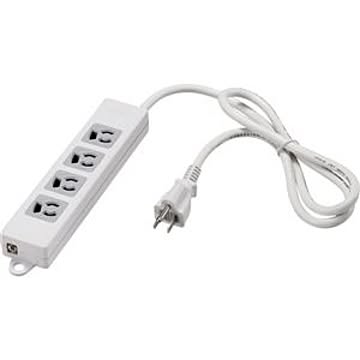 バッファロー（サプライ） 3ピン式電源タップ 4個口 3m ホワイト 変換アダプター付 BTML3430WH