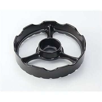 ガスコンロ用焼き台 ブラック 直径約19cm×高さ4cm 日本製 耐熱陶器製 〔キッチン用品 台所用品〕
