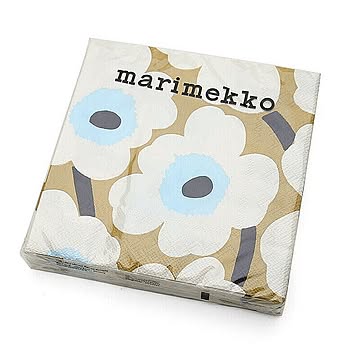 マリメッコ ペーパーナプキン ウニッコ クリームゴールド 33x33cm 20枚入り marimekko UNIKKO