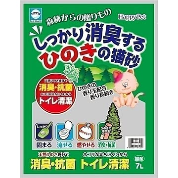 (まとめ)アース しっかり消臭するひのきの猫砂 7L 【ペット用品】【×6セット】