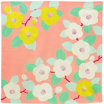 Adeline klam ひめむすび 風呂敷 70cm サーモンピンク つばき