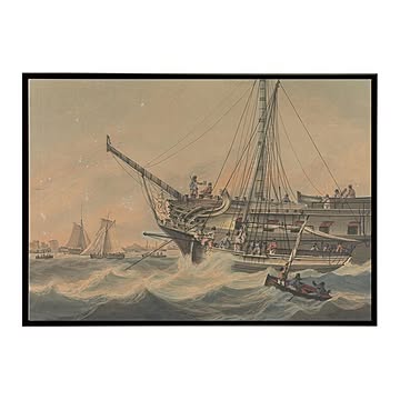 世界の古い絵画 レトロポスター デジタルリマスターMan-of-War and Shipp【bn-poster-3791】