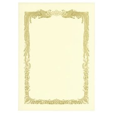 （まとめ） TANOSEE 賞状用紙 クリーム A4 ヨコ書用 1冊（10枚） 【×10セット】