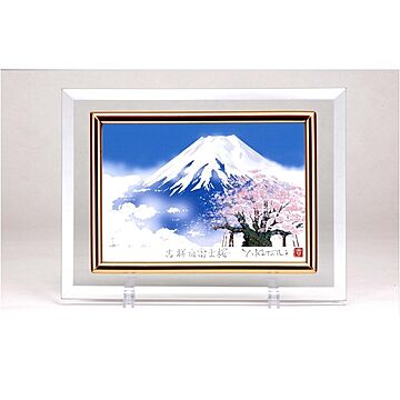 吉岡浩太郎 クリスタル絵画 白富士桜