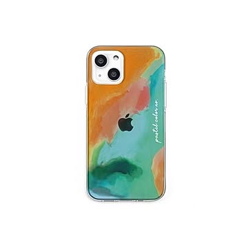 dparks ソフトクリアケース for iPhone 13 mini Pastel color OrangeGreen DS21134i13MN