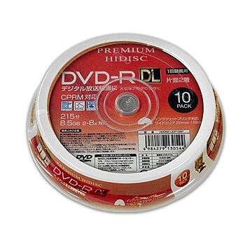 （まとめ）HIDISC CPRM対応 録画用 DVD-R DL 片面2層 8.5GB 10枚 8倍速対応 インクジェットプリンター対応 ×20個セット HDDR21JCP10SPX20
