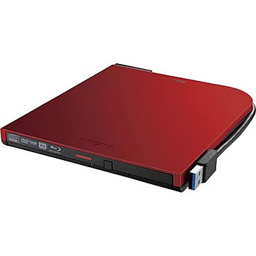 バッファロー USB3.2(Gen1)対応 ポータブルBDドライブ 書込ソフト添付 レッド BRXL-PTV6U3-RDB