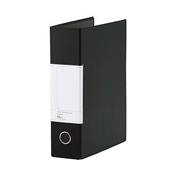（まとめ）TANOSEE 両開きパイプ式ファイルSt A4タテ 500枚収容 50mmとじ 背幅77mm ブラック 1セット（10冊）【×3セット】
