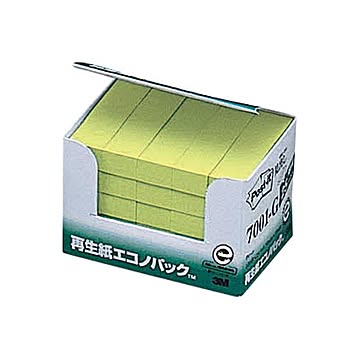（まとめ） 3M ポスト・イット エコノパック見出し 再生紙 50×15mm グリーン 7001-G 1パック（25冊） ×5セット