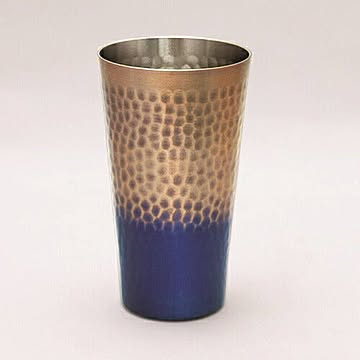 王輝 銅製鎚目タンブラー(小)満水容量約200ml
