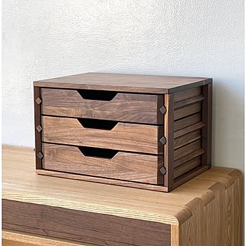 ３段　 A4レターケース（ウォールナット無垢）