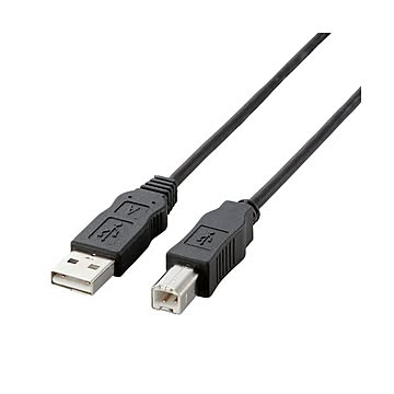 （まとめ）エレコム EU RoHS指令準拠環境対応USB2.0ケーブル (A)オス-(B)オス ブラック 1.5m USB2-ECO15 1本【×10セット】
