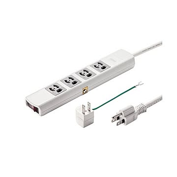 サンワサプライ 電源タップ コード色：ホワイト TAP-34MG-3