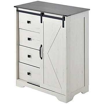 スライドドア付き チェスト 4段 組立式 ハイタイプ ONLS0389 幅755x奥行410x高さ930mm B.Bファニシング