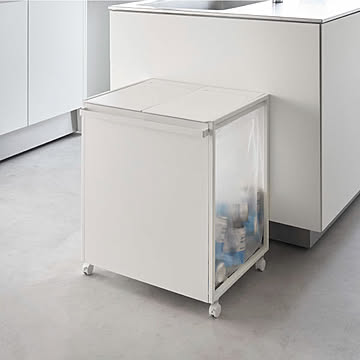 山崎実業 蓋付き目隠し分別ダストワゴン タワー 45L 2分別 tower