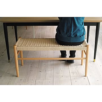 Will-Limited Bridgeダイニングベンチ 幅100cm ペーパーコード ヨーロピアンビーチ材ドイツ産ブナ材 ナチュラル