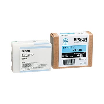 （まとめ） エプソン EPSON PX-P／K3インクカートリッジ ライトシアン 80ml ICLC48 1個 【×6セット】