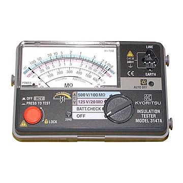 共立電気計器 キューメグ 2レンジ小型絶縁抵抗計 3147A【代引不可】