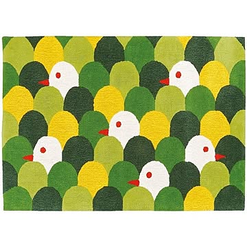 moritori プレーベル ラグマット 約140×200cm グリーン ホットカーペット対応