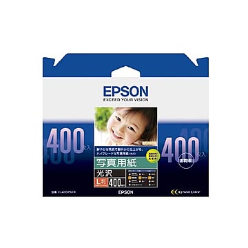 （まとめ） エプソン EPSON 写真用紙＜光沢＞ L判 KL400PSKR 1箱（400枚） 【×2セット】