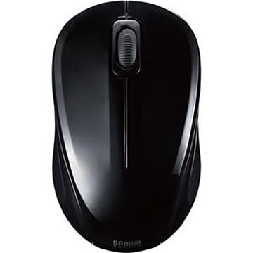 （まとめ） サンワサプライ 静音ワイヤレスブルーLEDマウス 2ボタン ブラック MA-WBL32BK 1個 【×2セット】