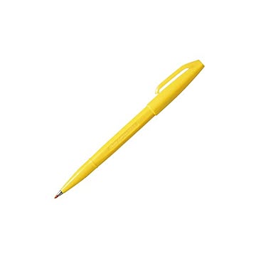 （まとめ） ぺんてる サインペン 細字 0.8mm 黄色 【×50セット】