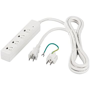 バッファロー(サプライ) RoHS対応 3ピン式電源タップ 4個口タイプ マグネット付 5m ホワイト BSTAPMS3450WH